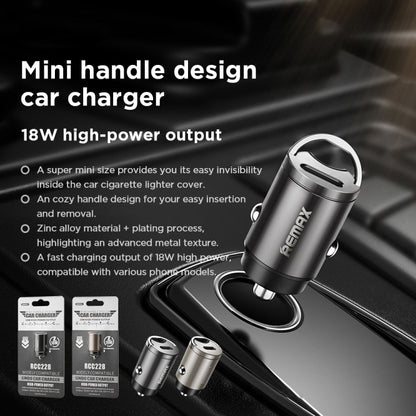 REMAX RCC228 Lindo Series PD 18W Single USB-C / Type-C Interface Fast Charge Car Charger(Silver) - In Car by REMAX | Online Shopping UK | buy2fix