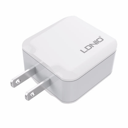 LDNIO A2201 2.4A Dual USB Charging Head Travel Direct Charge Mobile Phone Adapter Charger With Micro Data Cable (US Plug) - Apple Accessories by LDNIO | Online Shopping UK | buy2fix