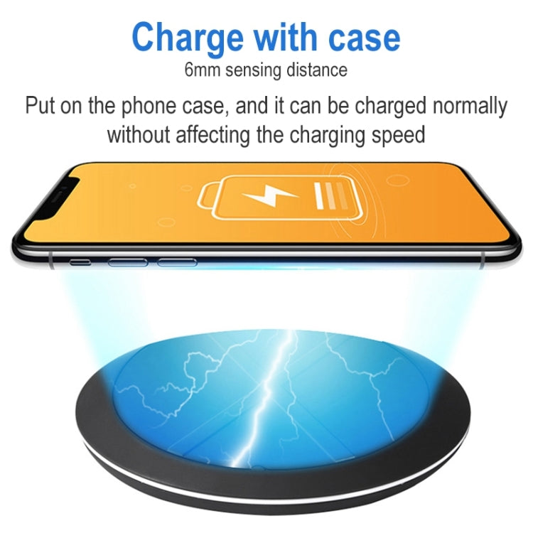 964 10W Lightweight Portable Smart Wireless Charger(Black) - Apple Accessories by buy2fix | Online Shopping UK | buy2fix