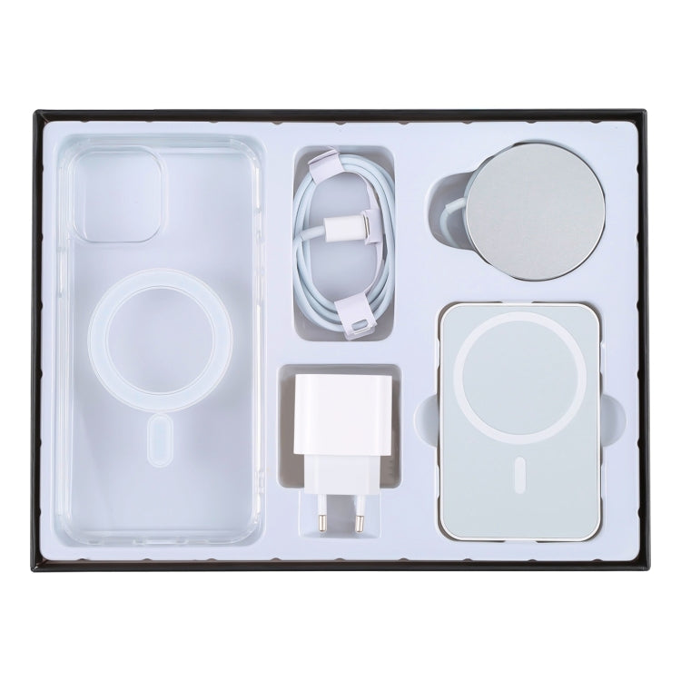 5 in 1 Data Cable + Travel Charger + Wired / Wireless MagSafe Magnetic Wireless Charger + MagSafe Magnetic Phone Case Digital Gift Box Set for iPhone 13 mini, EU Plug(Black) - Apple Accessories by buy2fix | Online Shopping UK | buy2fix