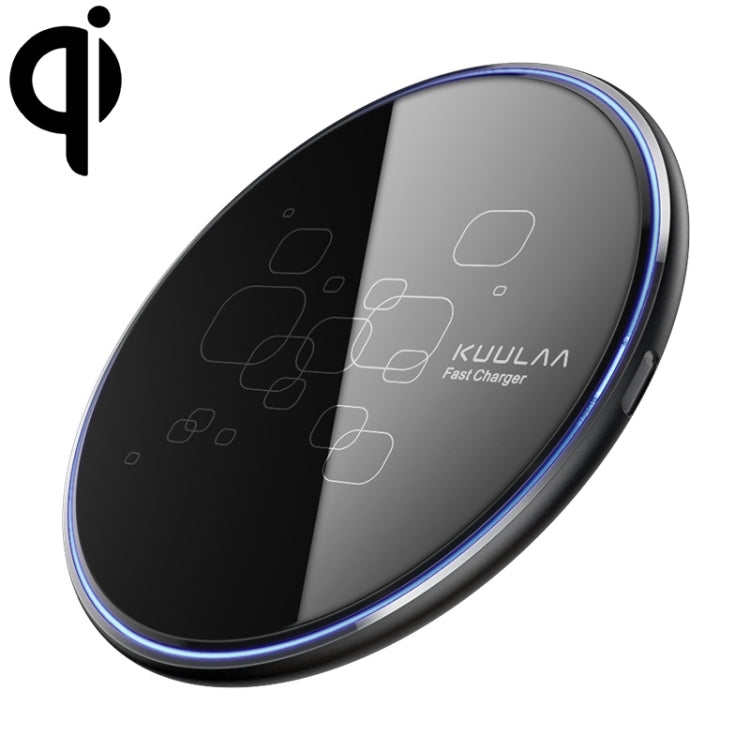 KUULAA KL-CD14 15W Round Shape Ultra-thin Wireless Charger (Black) - Wireless Charger by KUULAA | Online Shopping UK | buy2fix