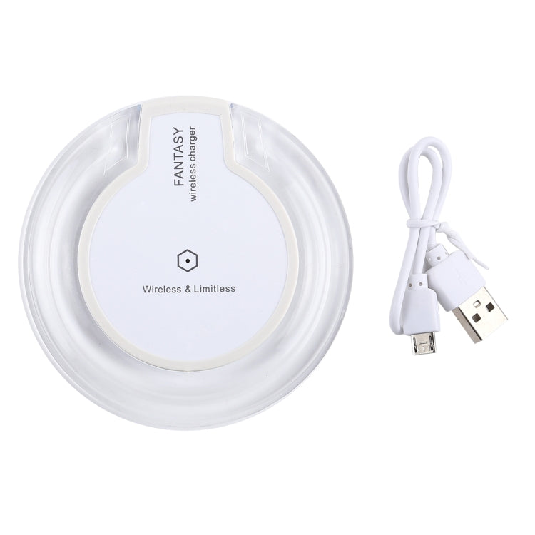 FANTASY 5V 1A Output Qi Standard Ultra-thin Wireless Charger with Charging Indicator, Support QI Standard Phones(White) - Wireless Charger by buy2fix | Online Shopping UK | buy2fix