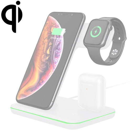 Z5 QI Vertical Magnetic Wireless Charger for Mobile Phones & Apple Watches & AirPods / Xiaomi Redmi AirDots, with Touch Ring Light (White) - Apple Accessories by buy2fix | Online Shopping UK | buy2fix