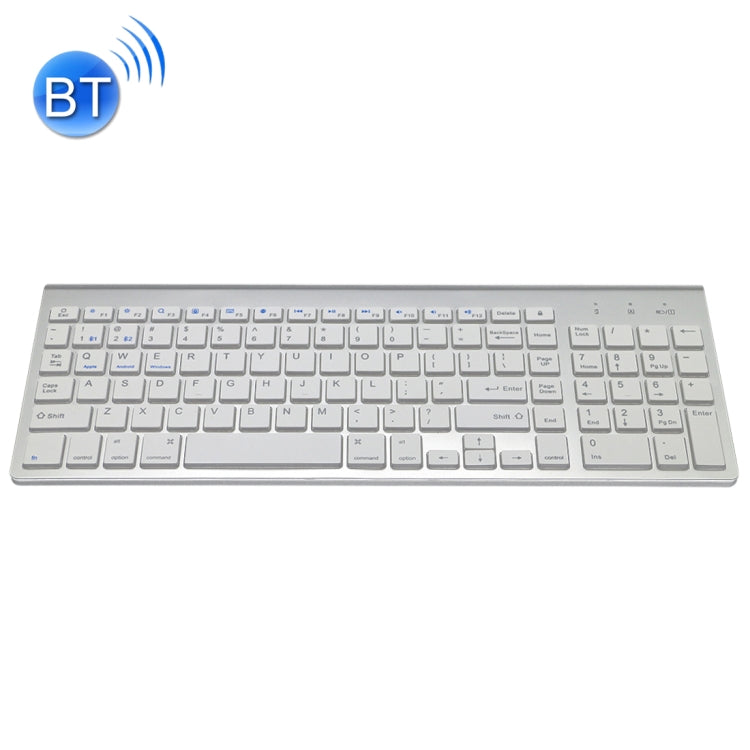 K368 Dual Mode Dual Channel 102 Keys Wireless Bluetooth Keyboard for Laptop, Notebook, Tablet and Smartphones, Support Android / iOS / Windows or An Updated Version(Silver) - Wireless Keyboard by buy2fix | Online Shopping UK | buy2fix