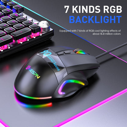 MKESPN X10 9-Buttons RGB Wired Full Speed Macro Definition Gaming Mouse - Wired Mice by MKESPN | Online Shopping UK | buy2fix