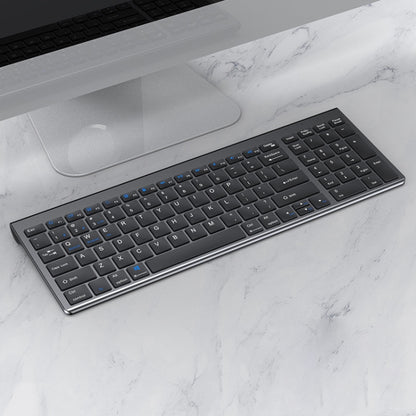 109 Three-mode Wireless Bluetooth Keyboard (Gun Metal) - Wireless Keyboard by buy2fix | Online Shopping UK | buy2fix