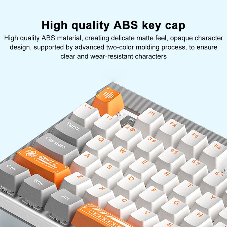 AULA F3050 2.4G Wireless Dual Mode Mechanical Keyboard,Tea Shaft(Grey) - Wireless Keyboard by AULA | Online Shopping UK | buy2fix