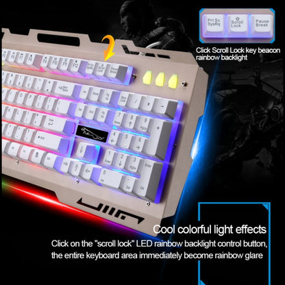 ZGB G700 104 Keys USB Wired Mechanical Feel Glowing Metal Panel Suspension Gaming Keyboard with Phone Holder(Black) - Wired Keyboard by buy2fix | Online Shopping UK | buy2fix