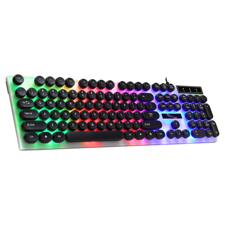 Chasing Leopard G21 USB 104-keys Waterproof Floating Round Punk Keycap Colorful Backlight Mechanical Feel Wired Keyboard, Length: 1.3m(Black) - Wired Keyboard by Chasing Leopard | Online Shopping UK | buy2fix