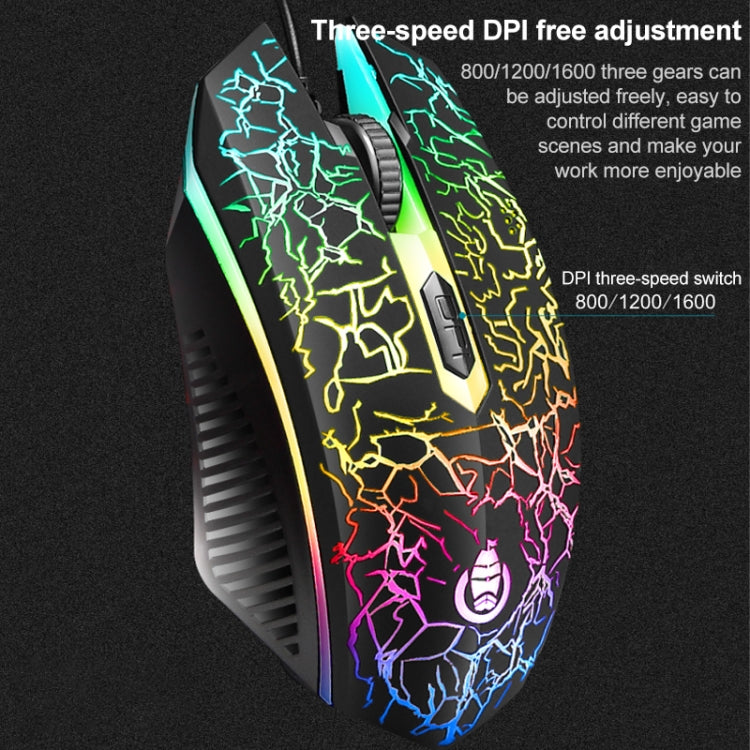 SHIPADOO D620 104-key Wired RGB Color Cracked Backlight Gaming Keyboard Mouse Kit for Laptop, PC - Wired Keyboard by SHIPADOO | Online Shopping UK | buy2fix