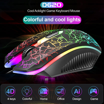 SHIPADOO D620 104-key Wired RGB Color Cracked Backlight Gaming Keyboard Mouse Kit for Laptop, PC - Wired Keyboard by SHIPADOO | Online Shopping UK | buy2fix