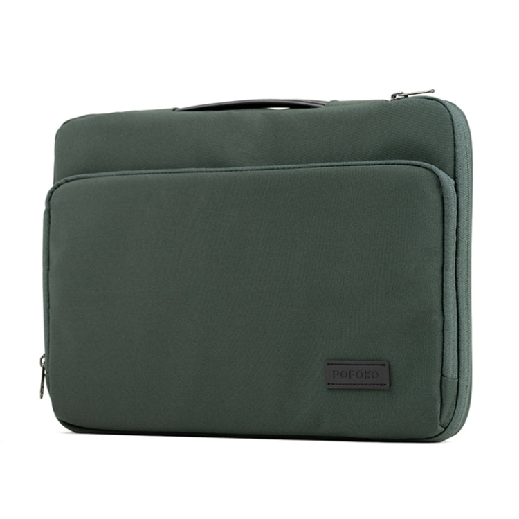 POFOKO E550 15.6 inch Portable Waterproof Polyester Laptop Handbag(Green) -  by POFOKO | Online Shopping UK | buy2fix