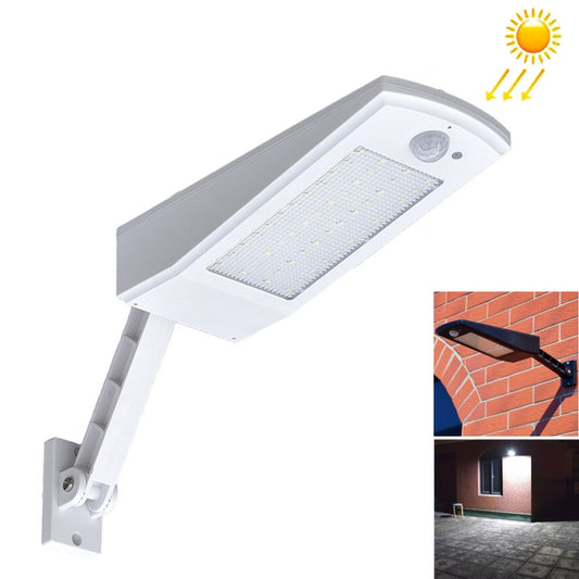 6.8W Solar Motion Sensor LED Solar Light, 48 LEDs SMD 2835 900 LM Angle Adjustment Energy Saving Light with 5V 3.2W Solar Panel(White) - With Solar Panel by buy2fix | Online Shopping UK | buy2fix