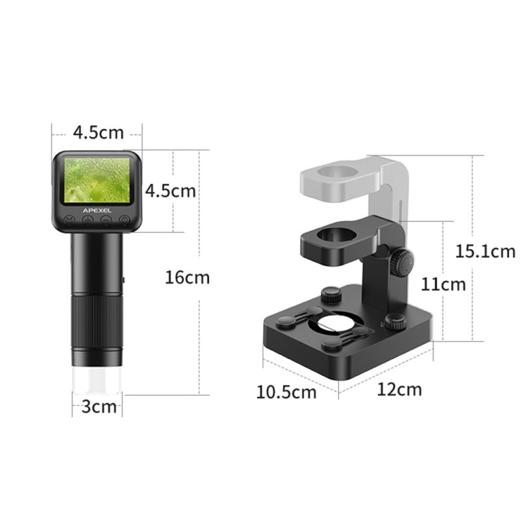 APEXEL MS003 Outdoor Portable HD Digital Microscope with Base - Consumer Electronics by APEXEL | Online Shopping UK | buy2fix