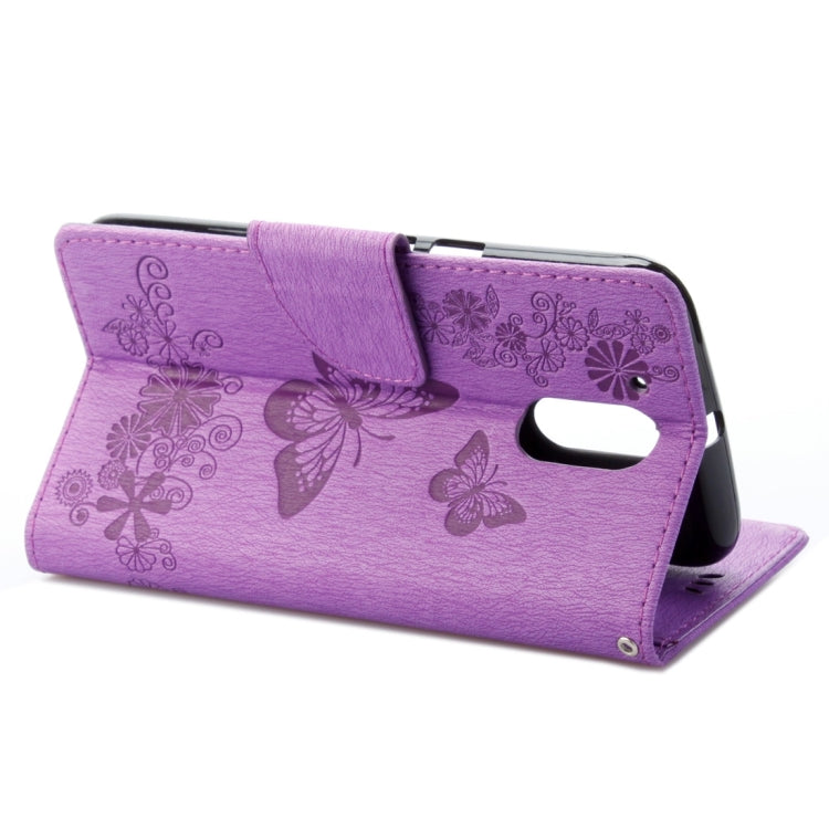 For Motorola Moto G (4rd gen) Plus Pressed Flowers Butterfly Pattern Leather Case with Holder & Card Slots & Wallet(Purple) - Mobile Accessories by buy2fix | Online Shopping UK | buy2fix