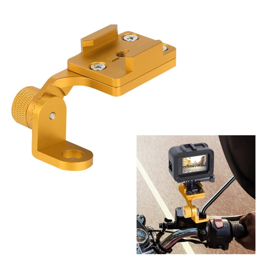 RUIGPRO Motorcycle Handlebar Alloy Phone Bracket for GoPro HERO9 Black / HERO8 Black /7 /6 /5, Insta360 One R, DJI Osmo Action, Xiaoyi Sport Cameras(Gold) - DJI & GoPro Accessories by buy2fix | Online Shopping UK | buy2fix