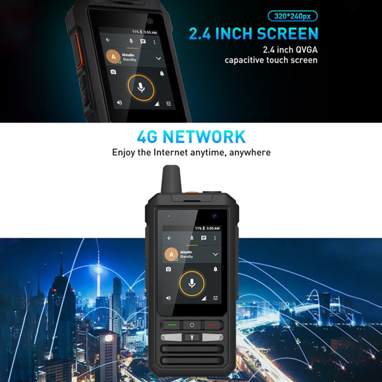 UNIWA F80 Walkie Talkie Rugged Phone, 1GB+8GB, Waterproof Dustproof Shockproof, 5300mAh Battery, 2.4 inch Android 8.1 Qualcomm MSM8909 Quad Core up to 1.1GHz, Network: 4G, Dual SIM, PPT, SOS (Black) - Smart Phones by UNIWA | Online Shopping UK | buy2fix