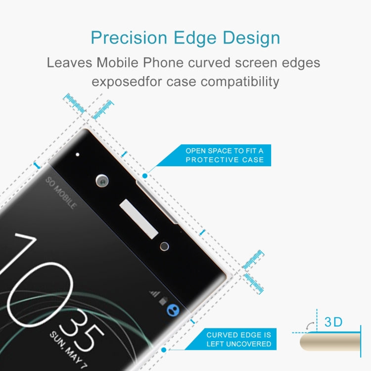 For Sony Xperia XA1 0.33mm 9H Surface Hardness 3D Curved Full Screen Tempered Glass Screen Protector(Black) - Mobile Accessories by buy2fix | Online Shopping UK | buy2fix