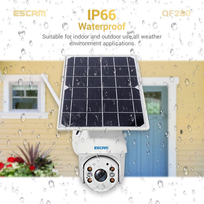 ESCAM QF280 HD 1080P IP66 Waterproof WiFi Solar Panel PT IP Camera without Battery, Support Night Vision / Motion Detection / TF Card / Two Way Audio (White) - Security by ESCAM | Online Shopping UK | buy2fix