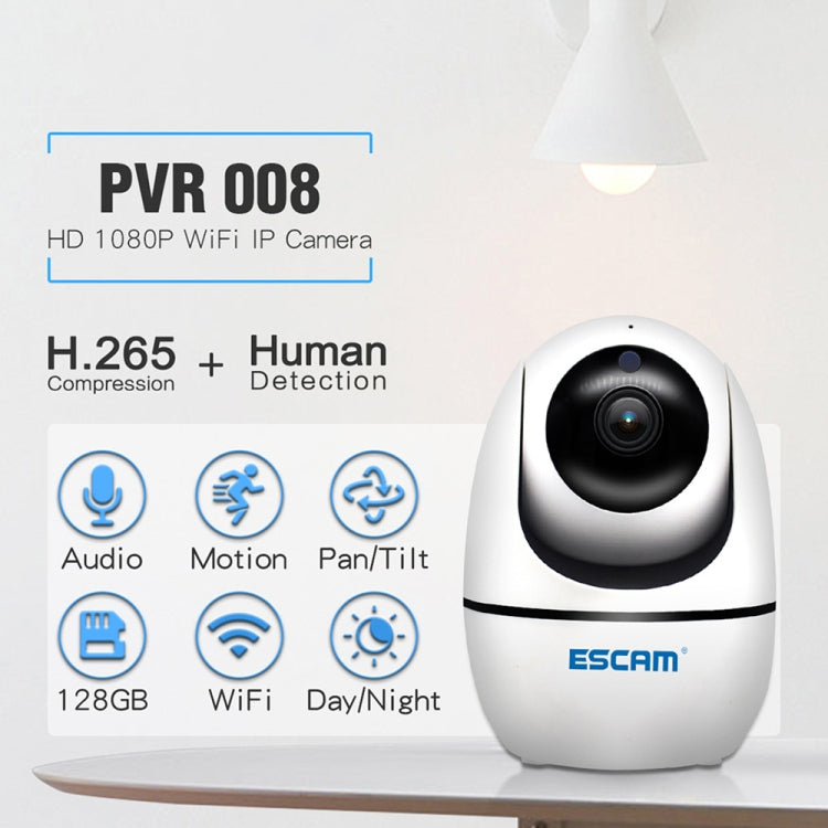 ESCAM PVR008 HD 1080P WiFi IP Camera, Support Motion Detection / Night Vision, IR Distance: 10m, UK Plug - Security by ESCAM | Online Shopping UK | buy2fix