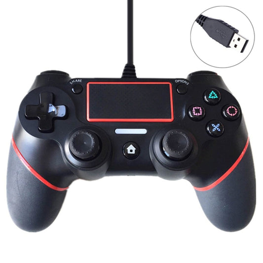 Wired Game Controller for Sony Playstation PS4(Red) - Gamepads by buy2fix | Online Shopping UK | buy2fix