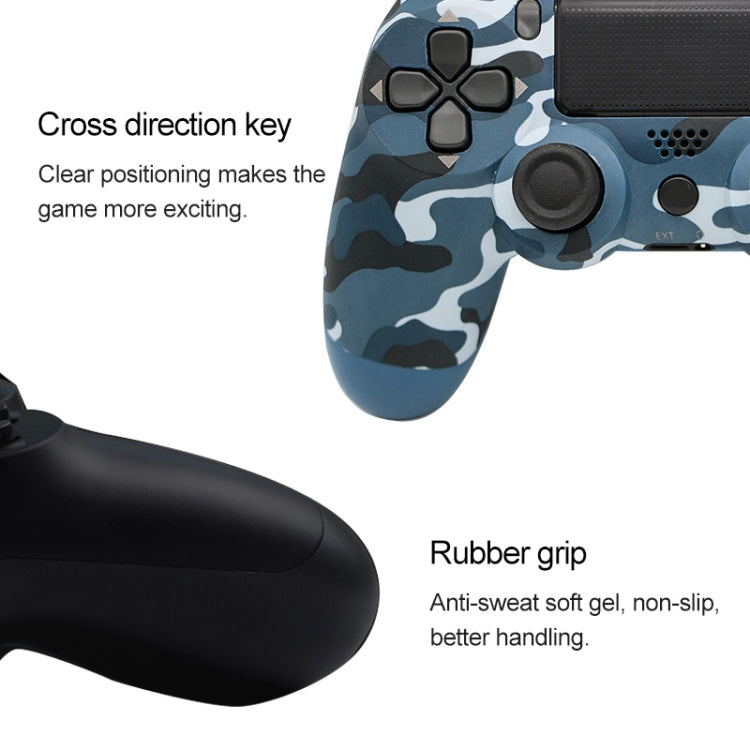 Camouflage Wireless Bluetooth Game Handle Controller with Lamp for PS4, US Version(Blue) - Gamepads by buy2fix | Online Shopping UK | buy2fix