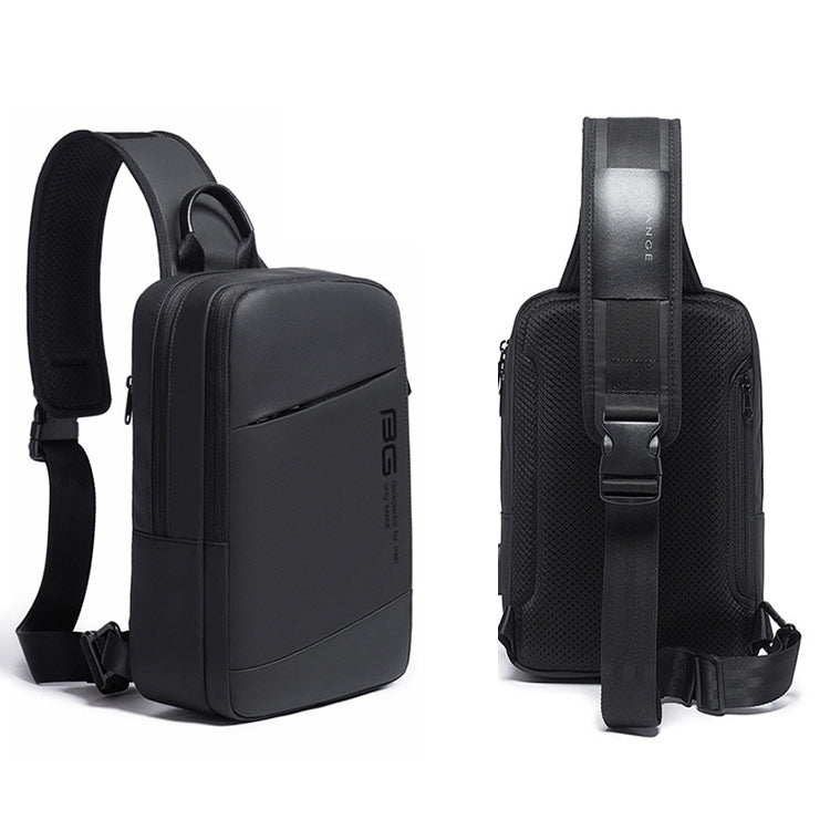 BANGE Fashion Outdoor Sports USB Leisure Shoulder Bag Men Chest Bag(Black) - Crossbody Bags by BANGE | Online Shopping UK | buy2fix