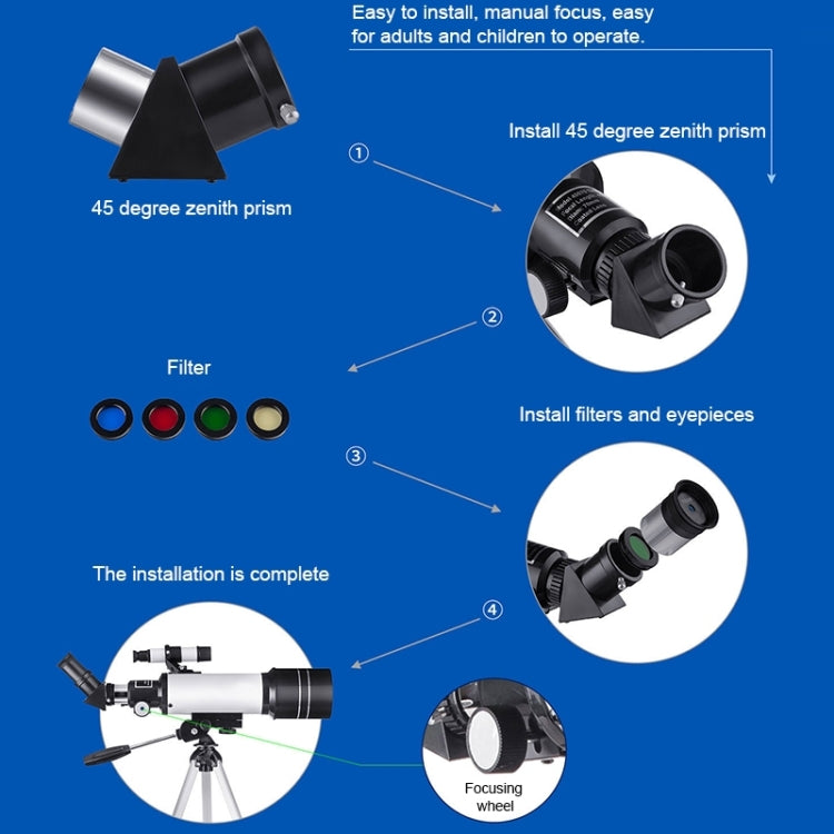 WR852 16x/66x70 High Definition High Times Astronomical Telescope with Tripod(Blue) - Monocular Binoculars by buy2fix | Online Shopping UK | buy2fix