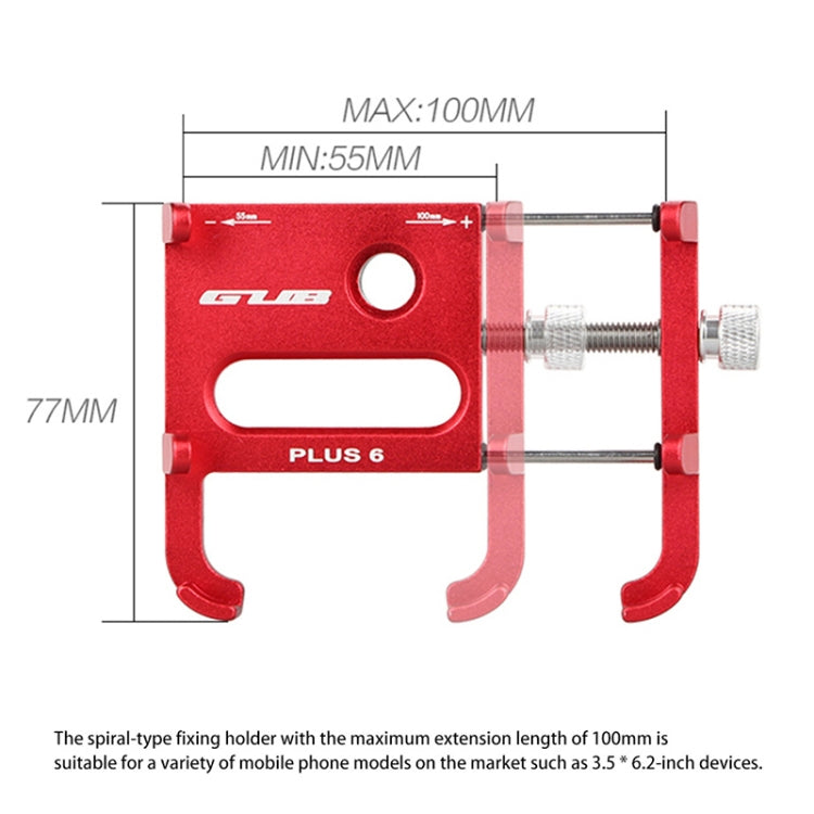 GUB Plus 6 Aluminum Alloy MTB Bike Bicycle Phone Holder(Blue) - Outdoor & Sports by GUB | Online Shopping UK | buy2fix