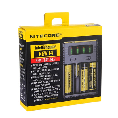 Nitecore NEW i4 Intelligent Digi Smart Charger with LED Indicator for 14500, 16340 (RCR123), 18650, 22650, 26650, Ni-MH and Ni-Cd (AA, AAA) Battery - Consumer Electronics by buy2fix | Online Shopping UK | buy2fix