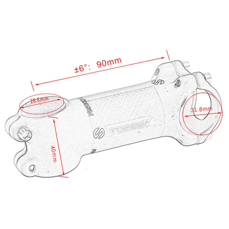 TOSEEK Road Mountain Bike Ultra-light Handlebar Stem Riser Faucet, Size: 6 Degree, 90mm (Matte) - Outdoor & Sports by TOSEEK | Online Shopping UK | buy2fix