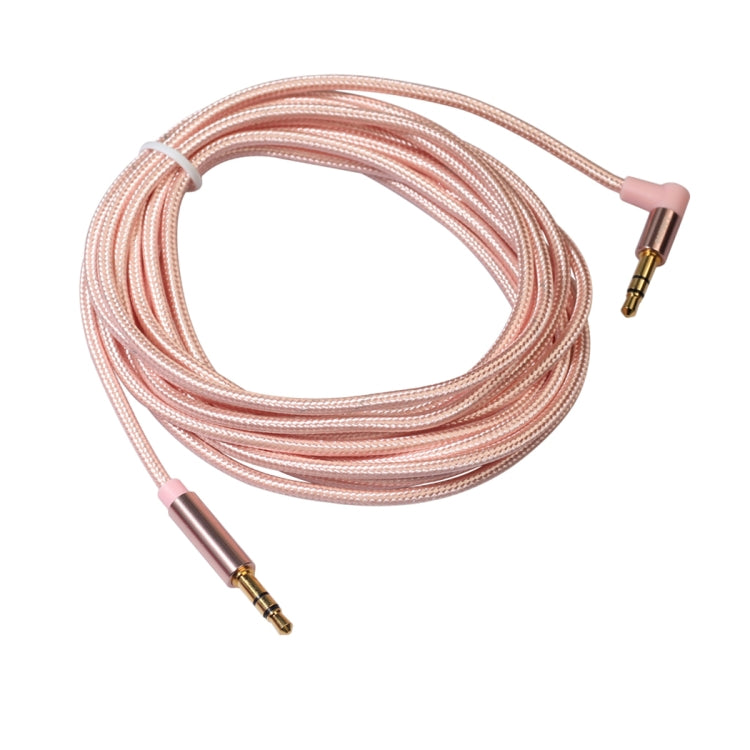 AV01 3.5mm Male to Male Elbow Audio Cable, Length: 3m (Rose Gold) - Aux Cable by buy2fix | Online Shopping UK | buy2fix