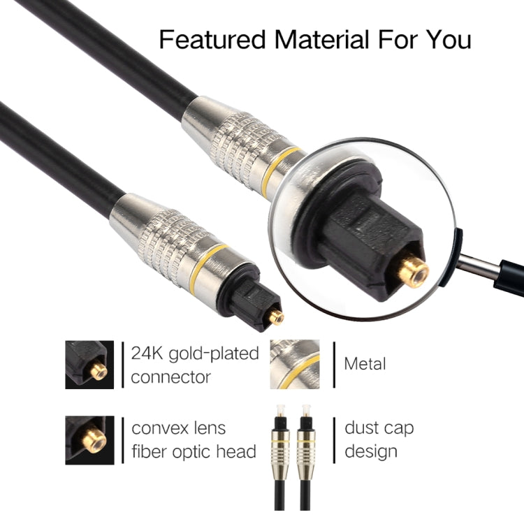 3m OD6.0mm Nickel Plated Metal Head Toslink Male to Male Digital Optical Audio Cable - Audio Optical Cables by buy2fix | Online Shopping UK | buy2fix