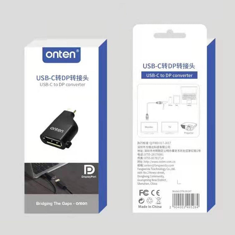 Onten 0T-9528T 4K 60Hz USB-C / Type-C to DP Adapter - Cable & Adapters by Onten | Online Shopping UK | buy2fix