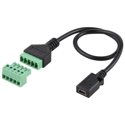 Mini 5 Pin Female to 5 Pin Pluggable Terminals Solder-free USB Connector Solderless Connection Adapter Cable, Length: 30cm -  by buy2fix | Online Shopping UK | buy2fix