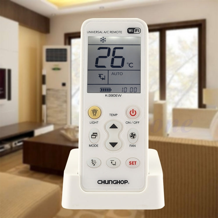 CHUNGHOP K-390EW WiFi Smart Universal Air Conditioner A/C Remote Control with Backlight & LED Light & Base, Support 2G / 3G / 4G / WiFi Network, EU Plug - Consumer Electronics by CHUNGHOP | Online Shopping UK | buy2fix