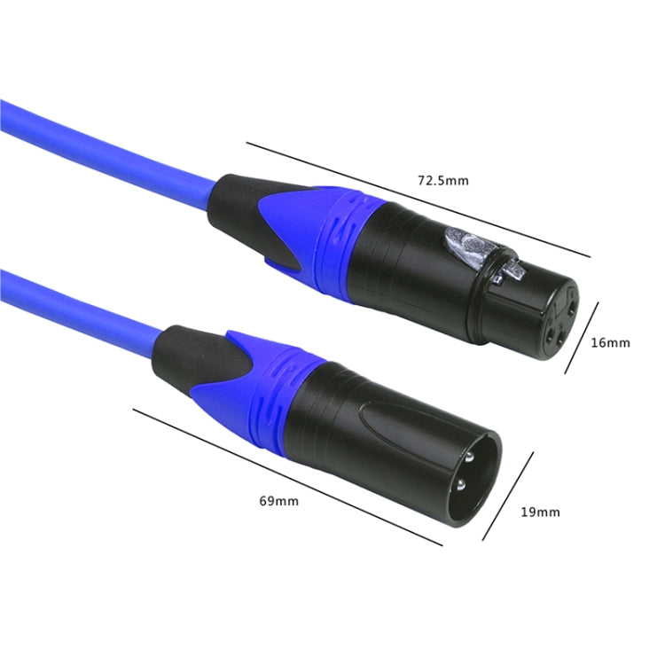 XRL Male to Female Microphone Mixer Audio Cable, Length: 3m (Blue) - Consumer Electronics by buy2fix | Online Shopping UK | buy2fix