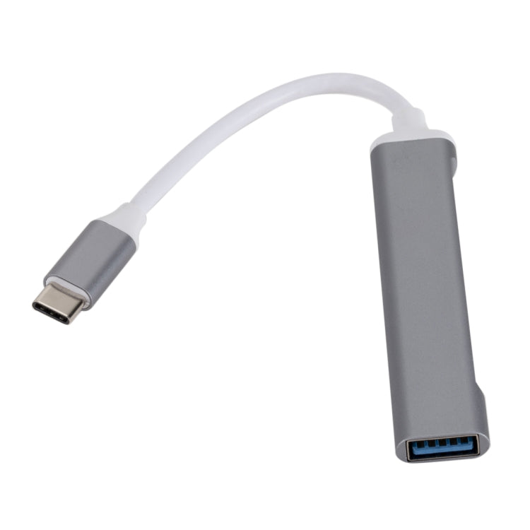 C809 USB 3.0 x 1 + USB 2.0 x 3 to USB-C / Type-C Multi-function Splitter HUB Adapter (Grey) - Computer & Networking by buy2fix | Online Shopping UK | buy2fix