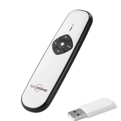 ASiNG A800 USB Charging 2.4GHz Wireless Presenter PowerPoint Clicker Representation Remote Control Pointer, Control Distance: 100m(White) -  by ASiNG | Online Shopping UK | buy2fix