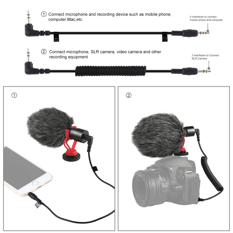 PULUZ Professional Interview Condenser Video Shotgun Microphone with 3.5mm Audio Cable for DSLR & DV Camcorder - Camera Microphone by PULUZ | Online Shopping UK | buy2fix