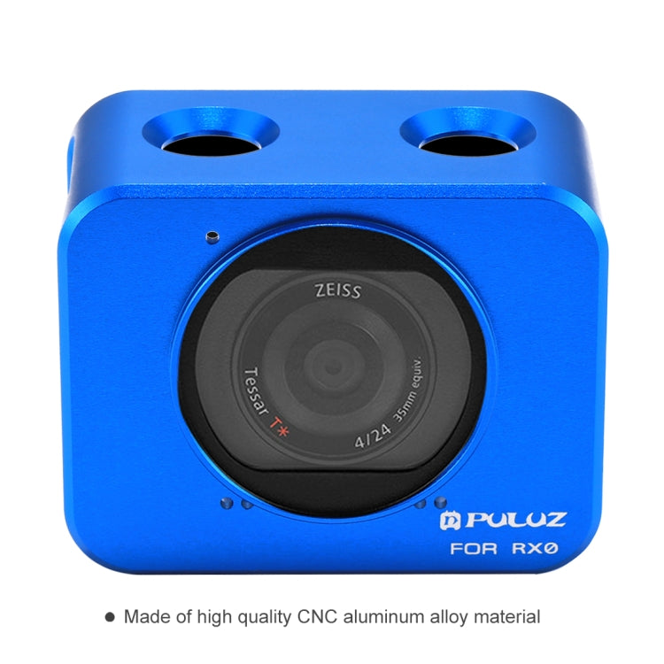 PULUZ for Sony RX0 Aluminum Alloy Protective Cage + 37mm UV Filter Lens + Lens Sunshade with Screws and Screwdrivers(Blue) - Metal Cases by PULUZ | Online Shopping UK | buy2fix