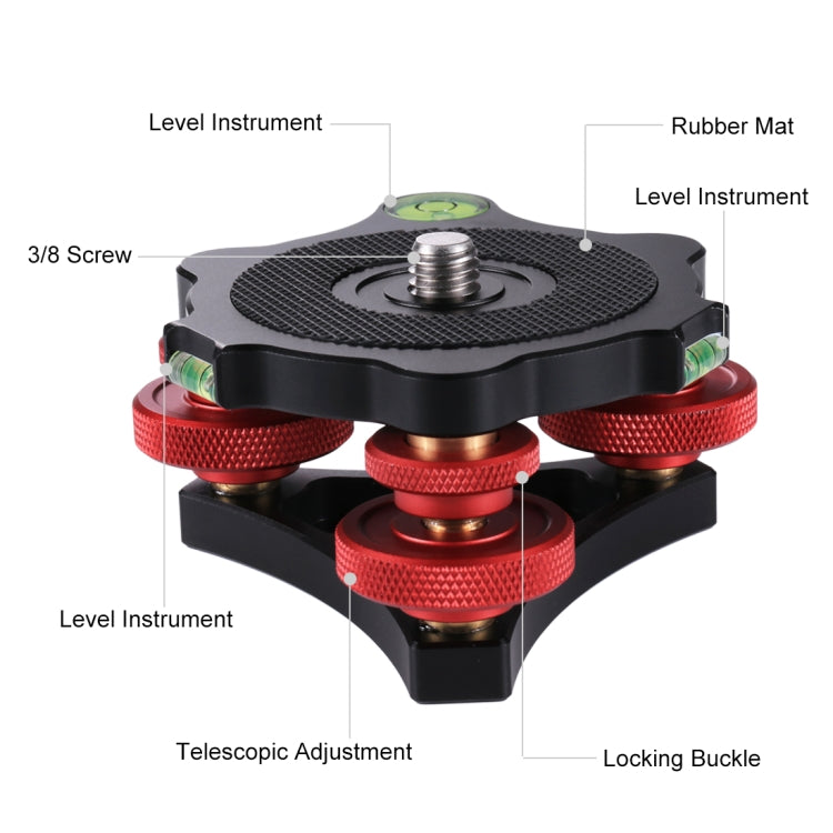 PULUZ Aluminum Alloy Adjustment Dials Leveling Base Ball Head for Camera Tripod Head - Camera Accessories by PULUZ | Online Shopping UK | buy2fix