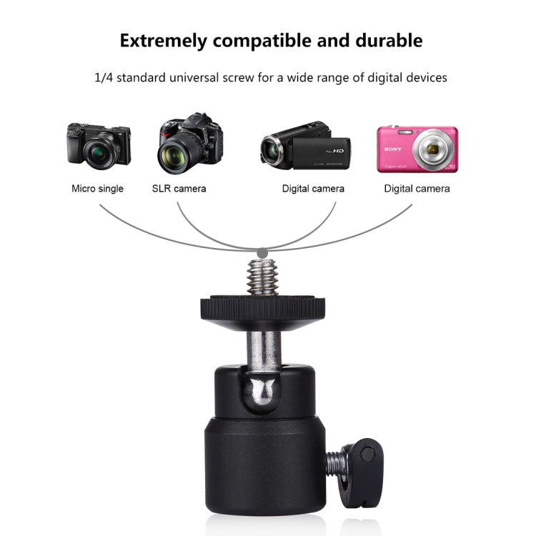 PULUZ 1/4 inch Screw Metal Tripod Ball Head Adapter with Lock - Camera Accessories by PULUZ | Online Shopping UK | buy2fix