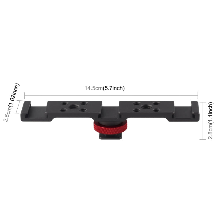 PULUZ Three-head Cold Shoe Bracket Mount(Black) - Camera Accessories by PULUZ | Online Shopping UK | buy2fix