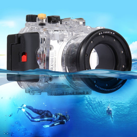 PULUZ 40m Underwater Depth Diving Case Waterproof Camera Housing for Sony RX100 III(Transparent) - Camera Accessories by PULUZ | Online Shopping UK | buy2fix