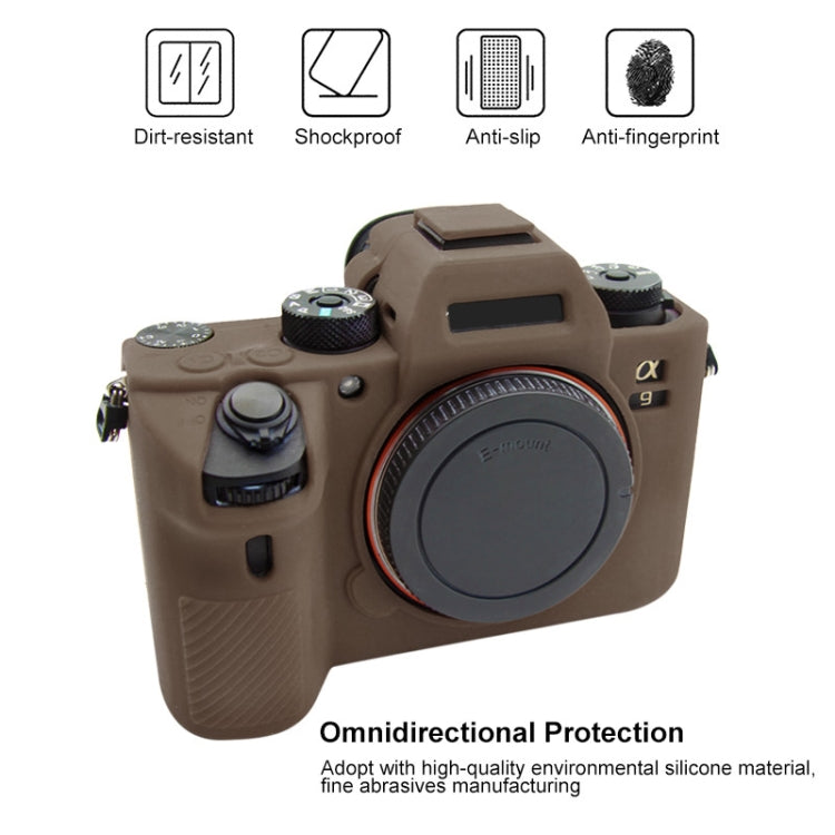 PULUZ Soft Silicone Protective Case for Sony A9 (ILCE-9) / A7 III/ A7R  III(Coffee) - Camera Accessories by PULUZ | Online Shopping UK | buy2fix