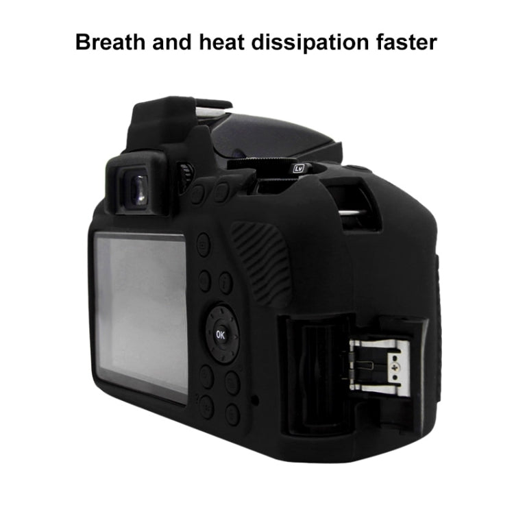 PULUZ Soft Silicone Protective Case for Nikon D3500(Black) - Camera Accessories by PULUZ | Online Shopping UK | buy2fix