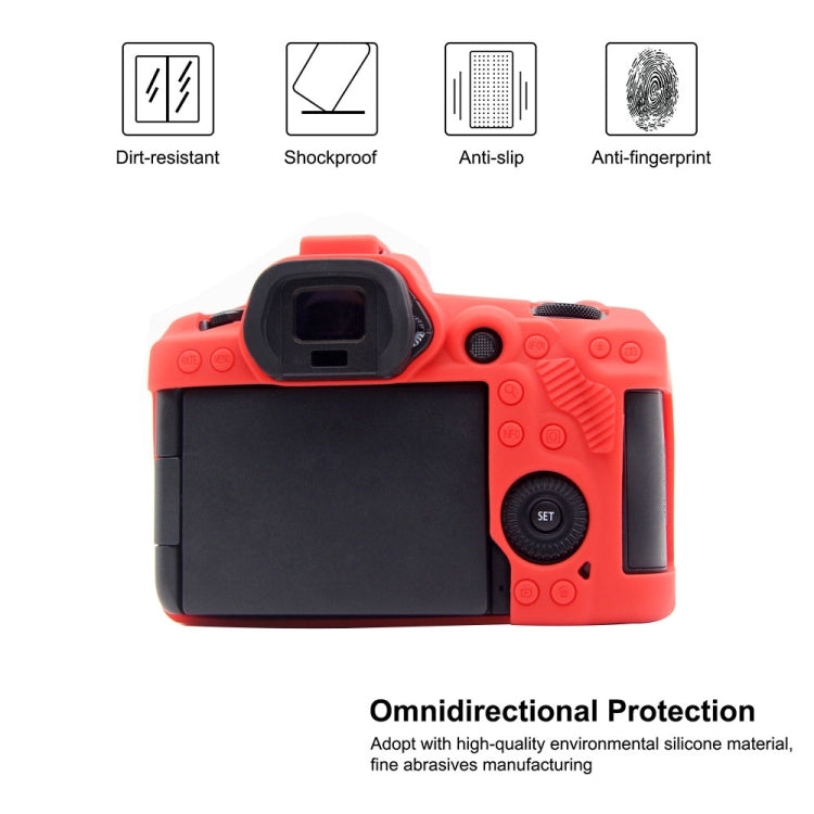 PULUZ Soft Silicone Protective Case for Canon EOS R5(Red) - Protective Case by PULUZ | Online Shopping UK | buy2fix