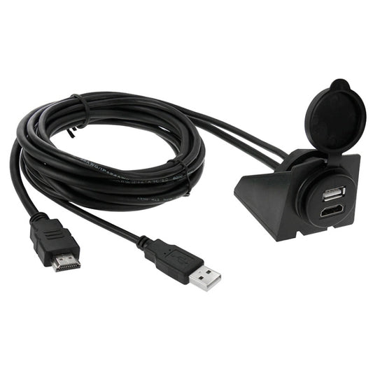 USB 2.0 & HDMI (Type-A) Male to Female Extension Cable, Length: 2m - In Car by buy2fix | Online Shopping UK | buy2fix