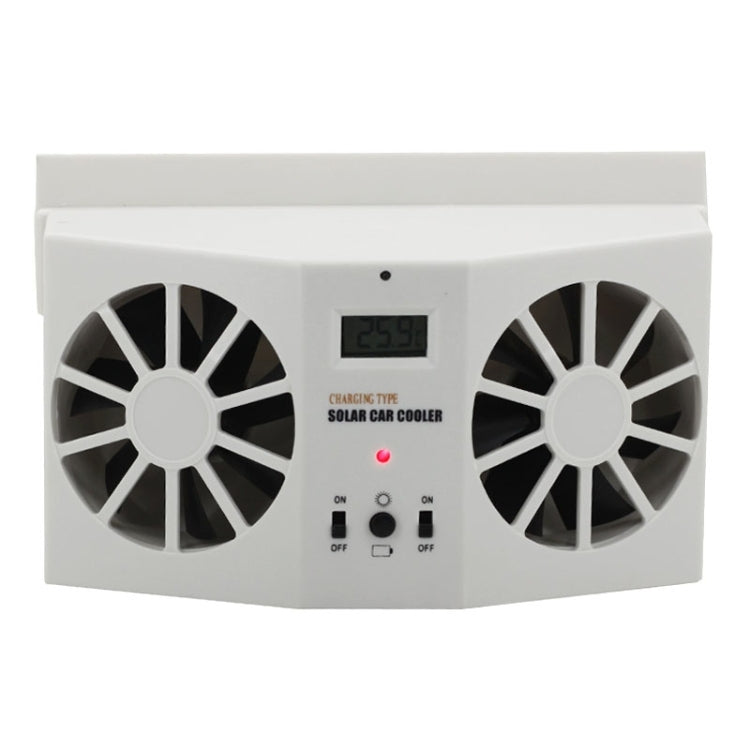 2W Solar Powered Car Auto Air Vent Cool Fan Cooler Ventilation System Radiator, with Temperature Display - Heating & Fans by buy2fix | Online Shopping UK | buy2fix
